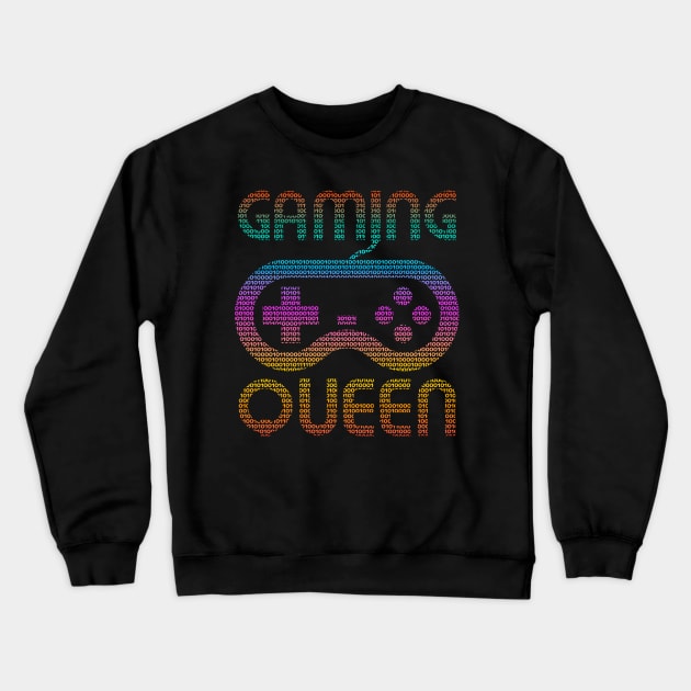 Gaming queen colorful binary gamepad Crewneck Sweatshirt by All About Nerds